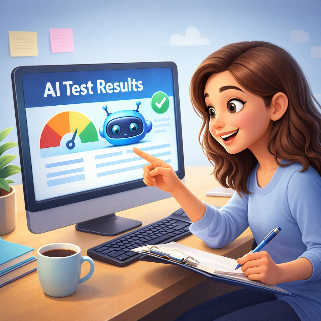 Joven viendo resultados del test vocacional con IA